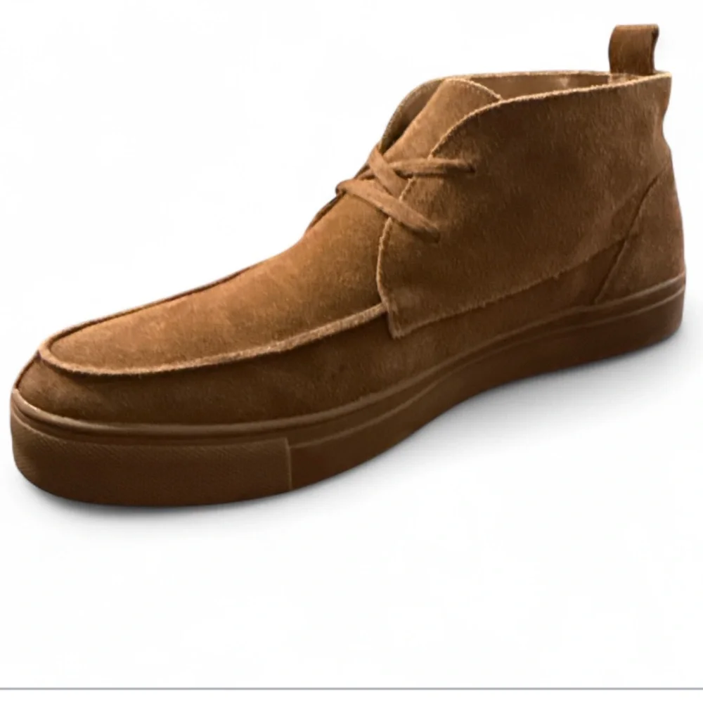 Brown Suede Chukka Moccasins Lace Up Mens Size 10 Casual Everyday Ankle Boots